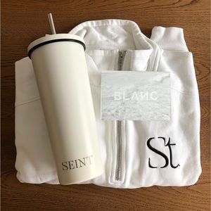 Seint BLANC exclusive pullover quarter zip sweater
with pockets BNIB